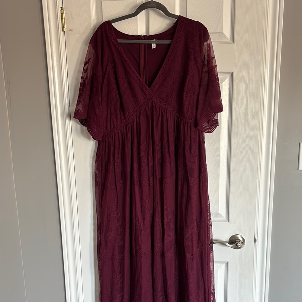 PINKBLUSH Burgundy Lace Dress XL